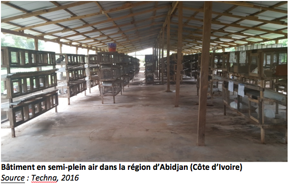 Bâtiment en semi-plein air dans la région d’Abidjan (Côte d’Ivoire)