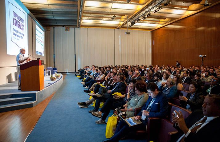 Le premier Tropical Fruit Congress a réuni plusieurs centaines de participants dont beaucoup d’Africains venus s’enquérir des dernières informations sur les filières mangue et avocat. Photo : MacFrut